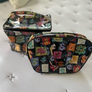 Set of 2 Nick & Nora Money travel cosmetic bags